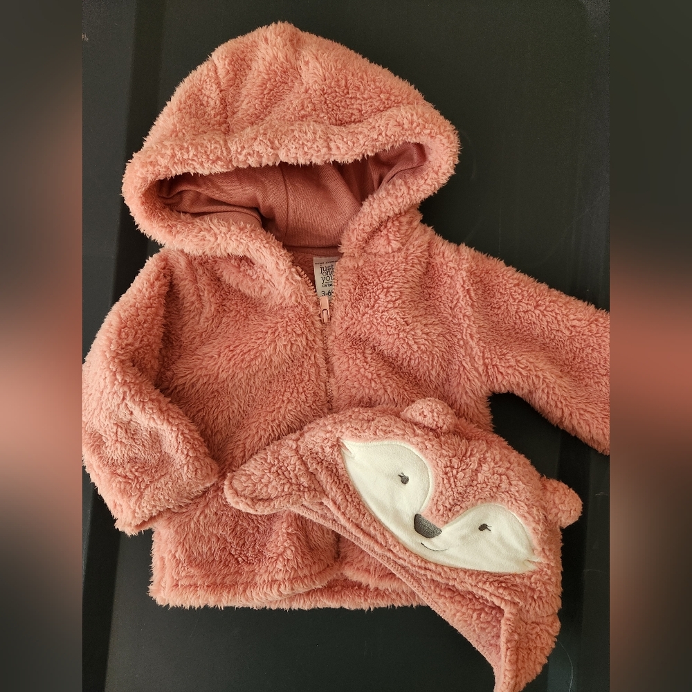 Carter's Coral Fleece Jacket with Fox Hood